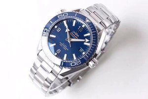 VS Fábrica Omega Universo do Oceano Cerâmico 600m Relógio Mecânico Masculino "Mar Profundo Vermelho e Azul",