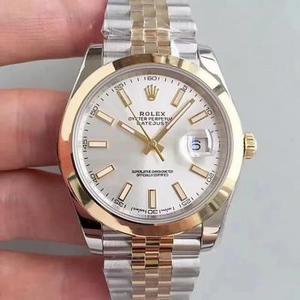 N Factory Rolex Datejust 41MM New Edition Folding Buckle White Noodle Ding Men's Mechanical Watch (Tipo Ouro)