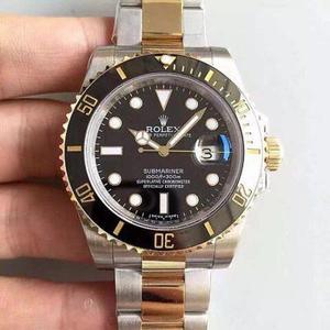 N Factory Rolex Golden Black Water Ghost Top Replica Watch Perfect Replica Versão