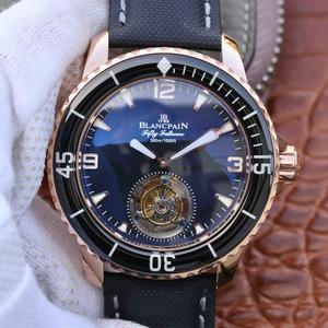 Мужские часы ZF Blancpain Fifty Searches Tourbillon Edition, полностью автоматические, турбийон, 6-точечный маховик, простая атмосфера, 45 мм