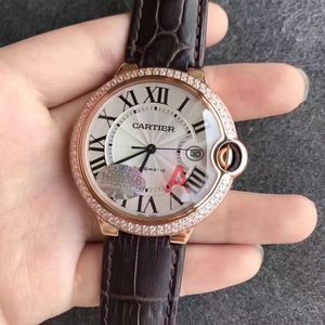 v6 завод v7 версия Cartier синий шар серии розового золота алмаз 42mm мужские механические часы.