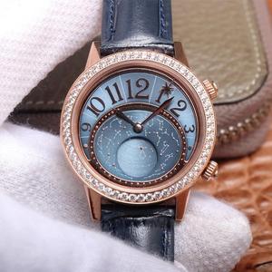 Часы CC Jaeger LeCoultre дейтинг серии фаз Луны 3523490/3522420/352248 женские механические часы, розовое золото с бриллиантами