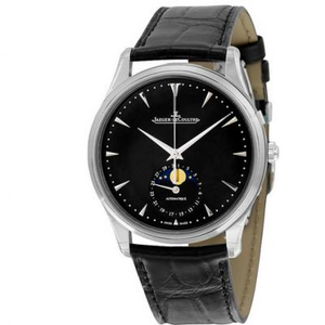 Классические мужские механические часы Jaeger-LeCoultre 1368470 со стальным поясом и фазой луны.