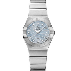 Самая сильная серия Omega Constellation на рынке 123.10.27.60.57.001 Дамы Кварц смотреть Blue Face Модель Высокая конфигурация с поддельными и True Nothing.