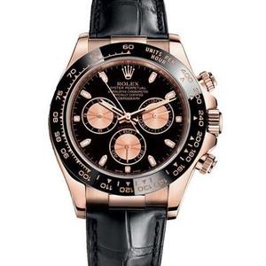 Rolex Daytona 116515LN механические мужские часы из розового золота с черным циферблатом