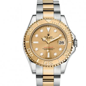 Повторно принять Rolex Яхт-Мастер серии 168623-78753 Мужские механические часы Золотое издание.