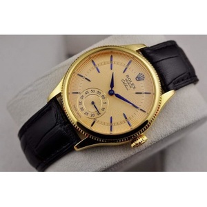 Золотые швейцарские мужские часы с автоматическим механическим ремнем серии Rolex Cellini