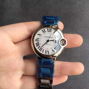 V6 Factory Cartier Blue Balloon Женские механические часы Pure White 33 мм