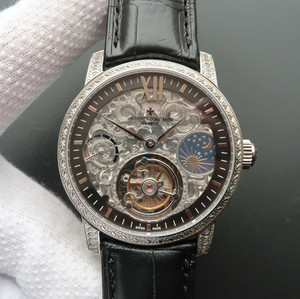 Vacheron Constantin Style: Men's Watch with Manual Winding Mechanical 8291 True Tourbillon Movement