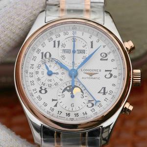 GS Longines Master Moon Fas L2.773.4.78.3 klocka antar Shanghai 7751 rörelse för att ändra den ursprungliga L.687 rörelse rostfritt stål rem