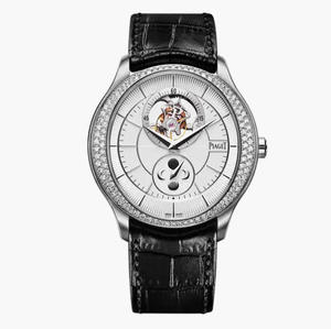 R8 Piaget BIack Tie-serie ultratunna månfas tourbillon klockbälte klocka ultratunna manuell lindning månfas tourbillon rörelse herrklocka