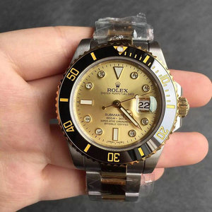 Ny Rolex Submariner Water Ghost Gold Model (Electroplate 18k Gold) N Factory producerad.
