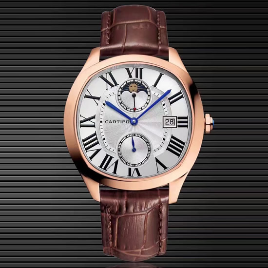 New Cartier Sun Moon Star Square Mechanical Men's Watch Rose Gold Multiple Styles - Klicka på bilden för att stänga